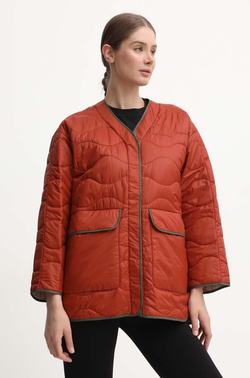 Двостороння куртка Peak Performance Quilted жіноча колір помаранчевий перехідна oversize