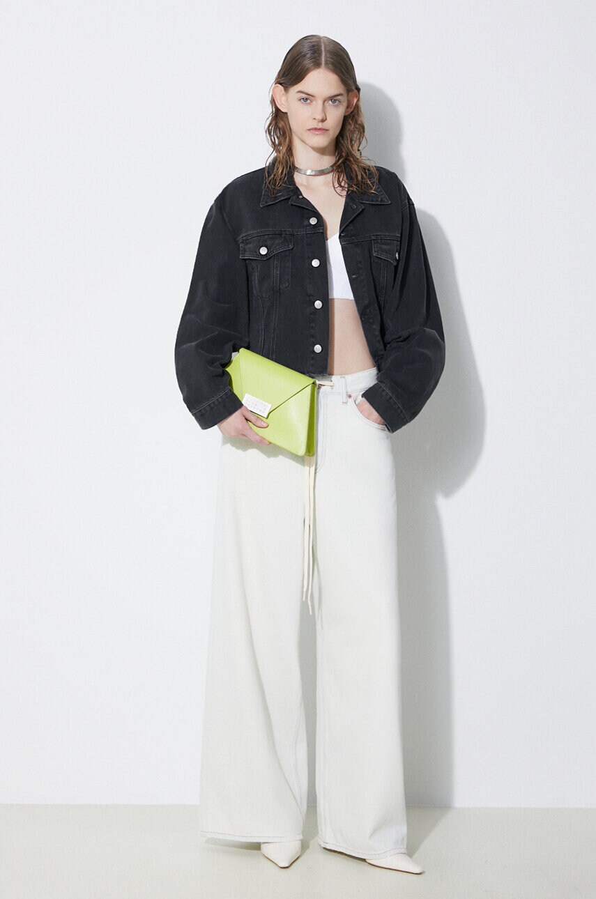 Джинсова куртка MM6 Maison Margiela жіноча колір чорний перехідна oversize S52AM0285
