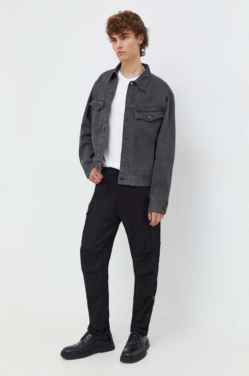 Джинсова куртка G-Star Raw чоловіча колір сірий перехідна