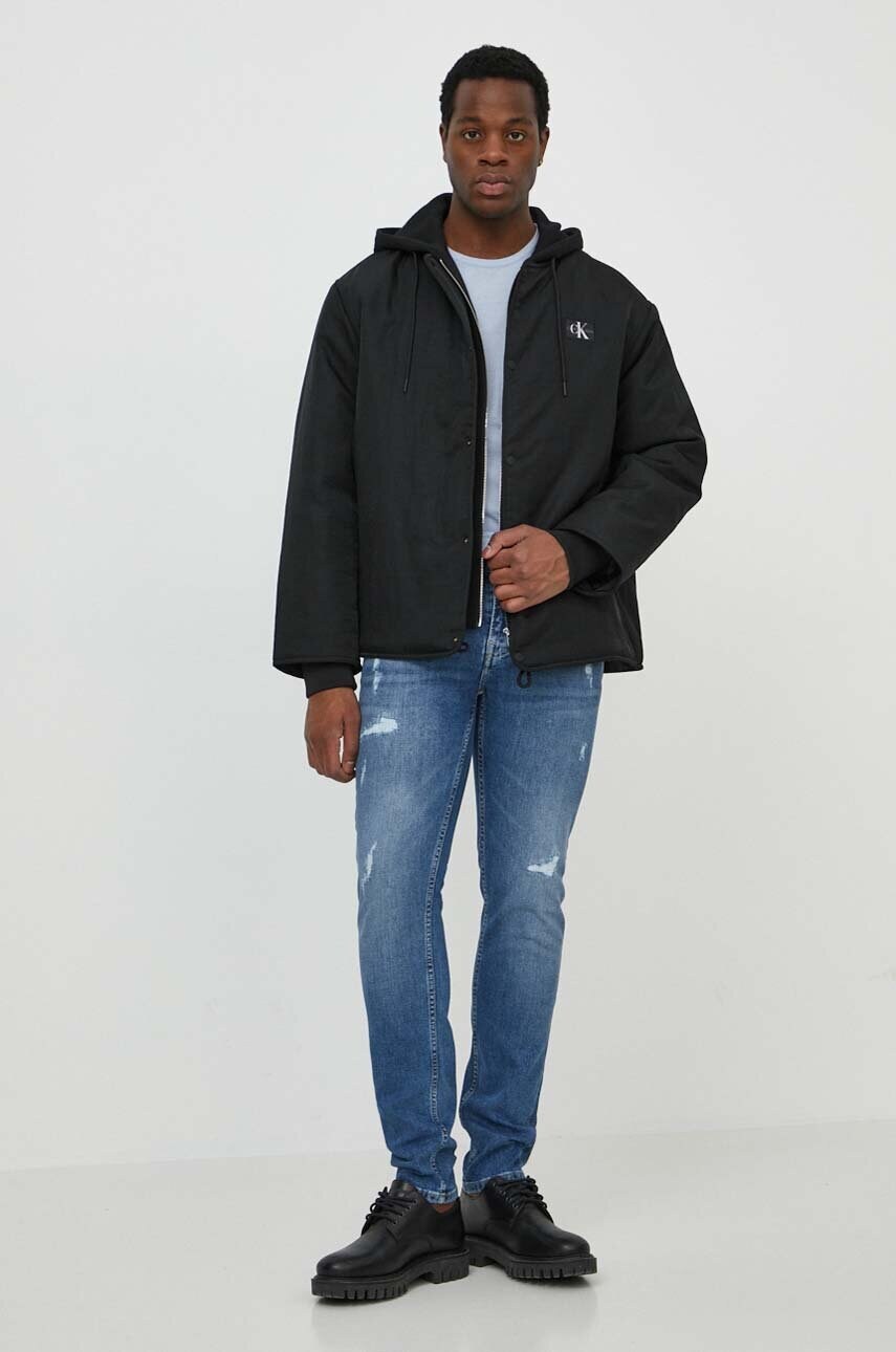 Куртка Calvin Klein Jeans чоловіча колір чорний перехідна oversize