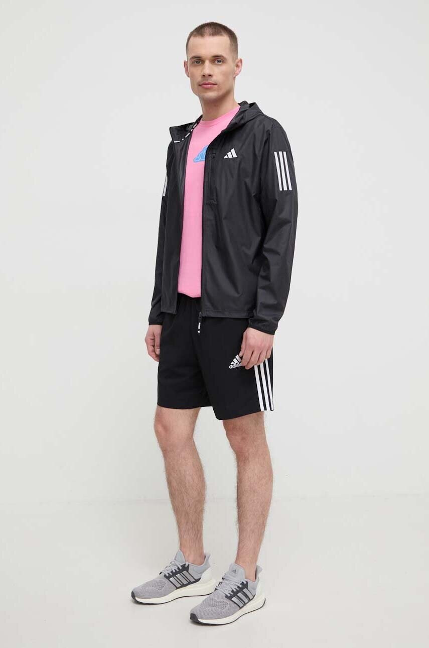 Бігова куртка adidas Performance Own the Run колір чорний перехідна