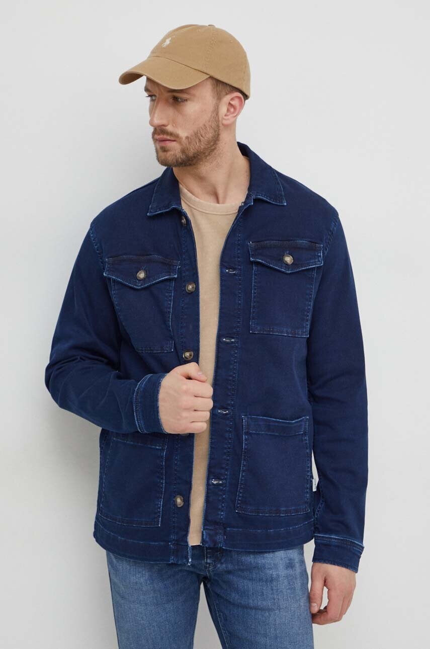 Джинсова куртка Pepe Jeans BINGHAM GDG чоловіча колір синій перехідна PM402957