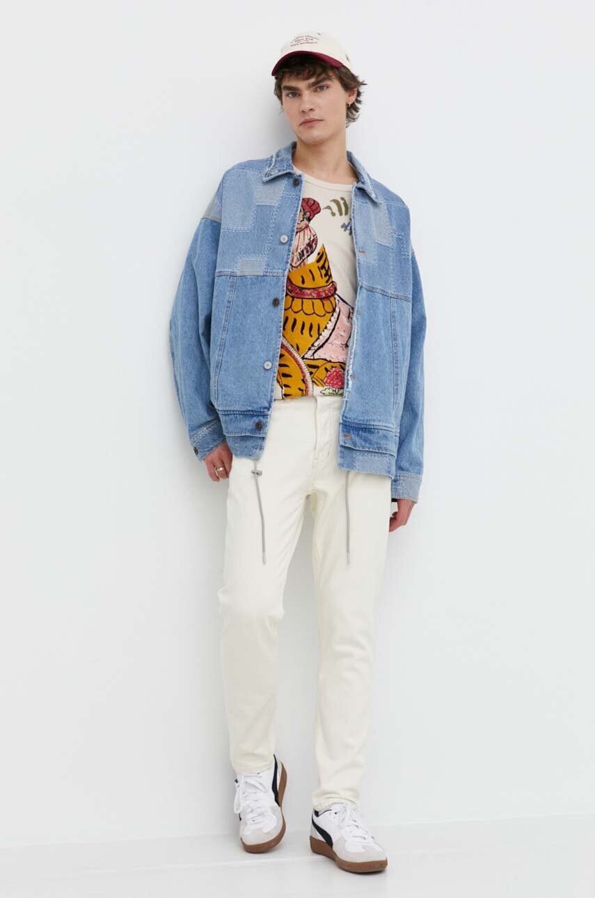 Джинсова куртка Desigual ROLANDO чоловіча перехідна oversize 24SMED05