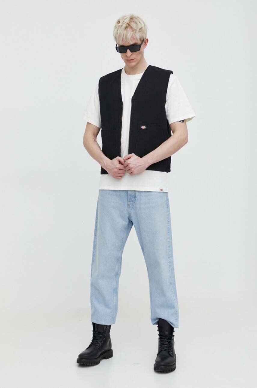 Джинсова безрукавка Dickies DUCK CANVAS SMMR VEST чоловіче колір чорний перехідне DK0A4YQK