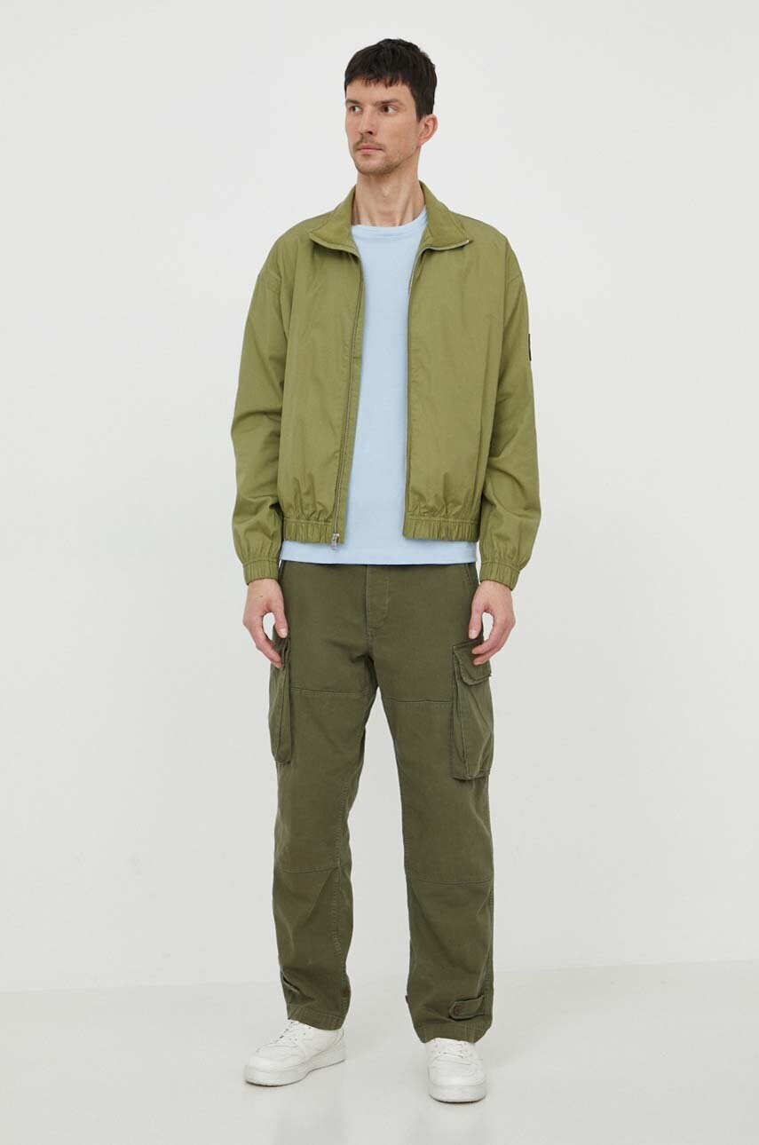 Куртка Calvin Klein Jeans чоловіча колір зелений перехідна oversize