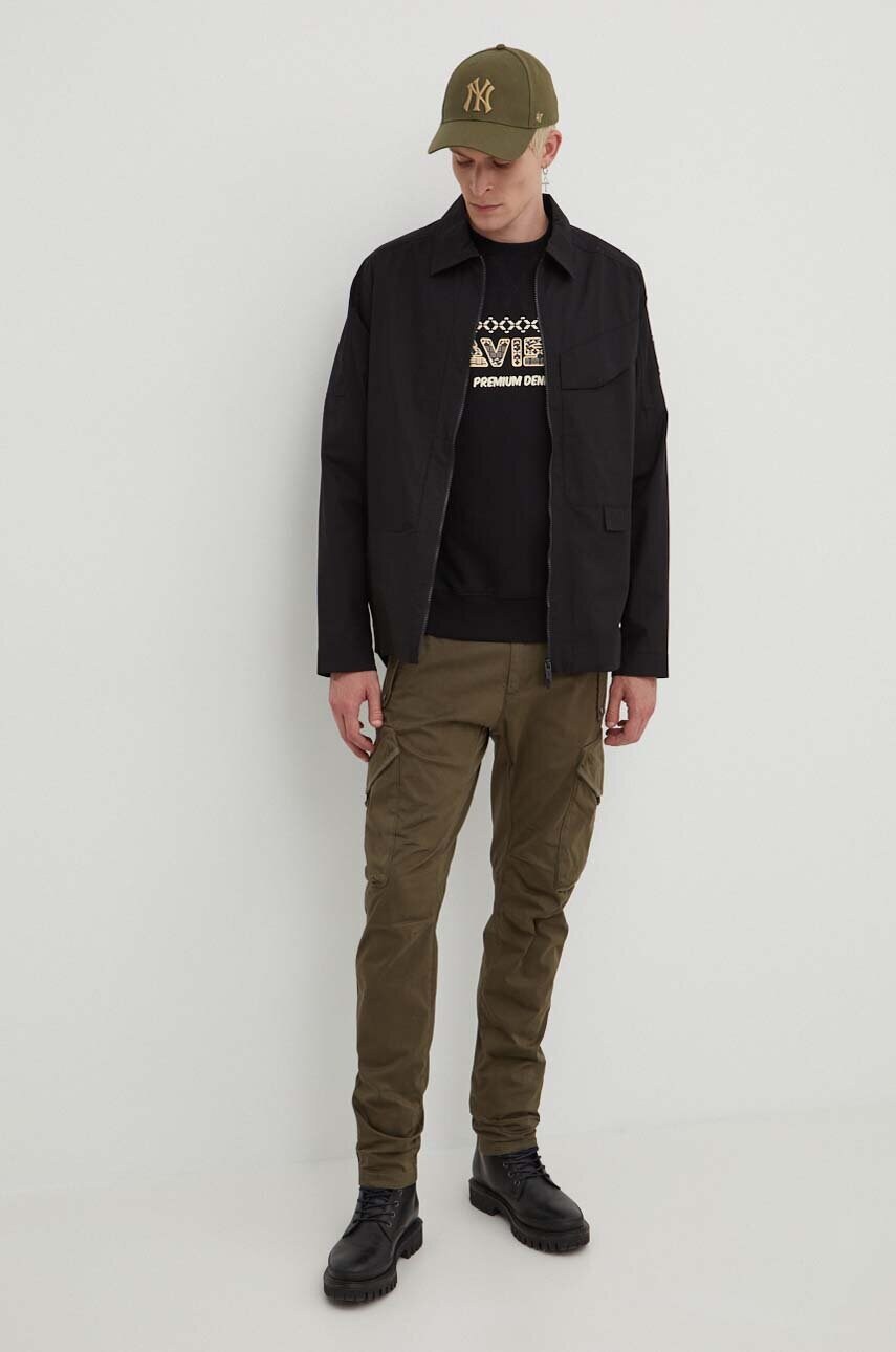 Бавовняна куртка A-COLD-WALL* Zip Overshirt колір чорний перехідна oversize ACWMSH138A