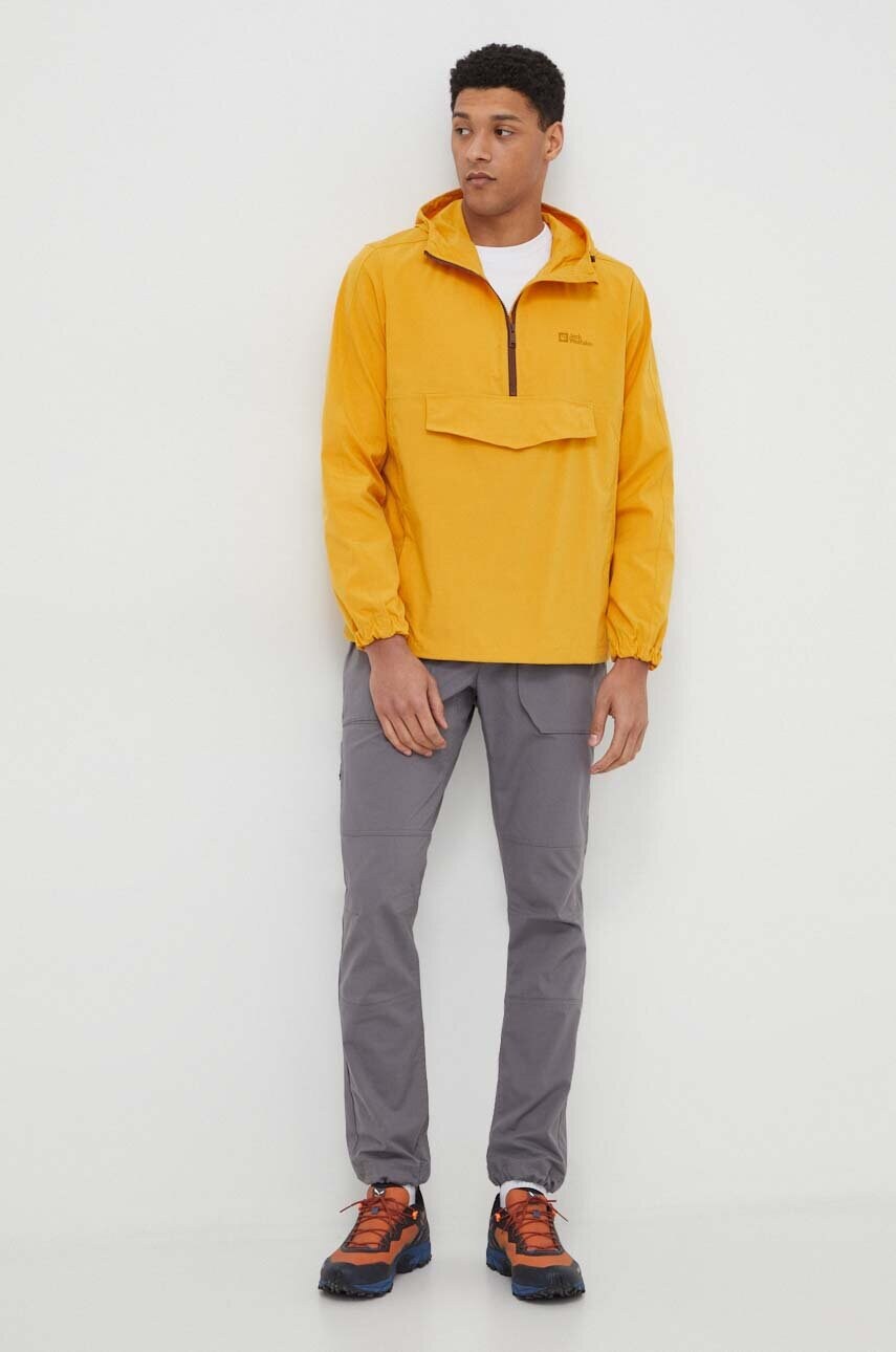 Дощовик Jack Wolfskin Desert Wind Overhead чоловіча колір жовтий