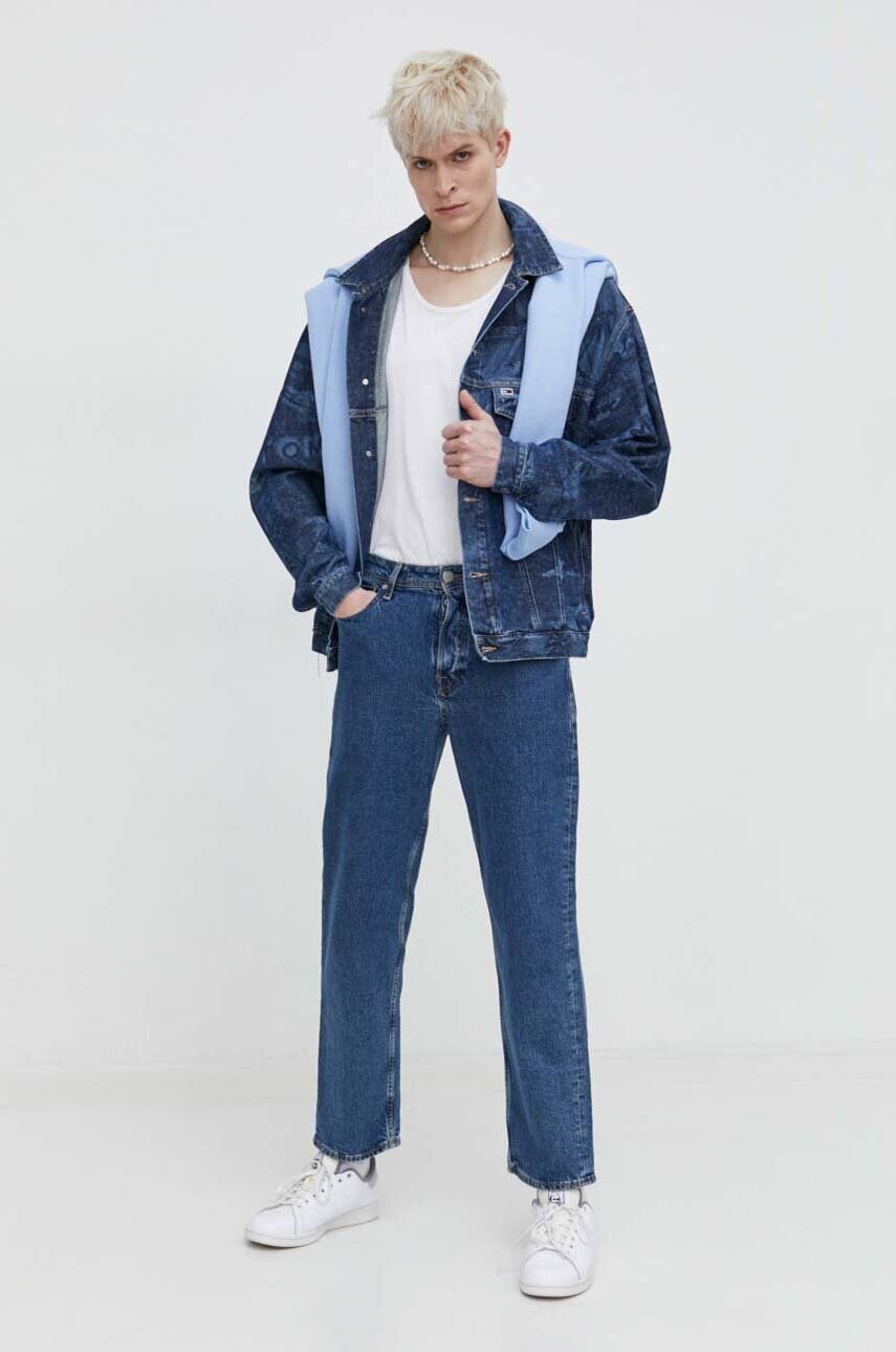 Джинсова куртка Tommy Jeans чоловіча колір синій перехідна