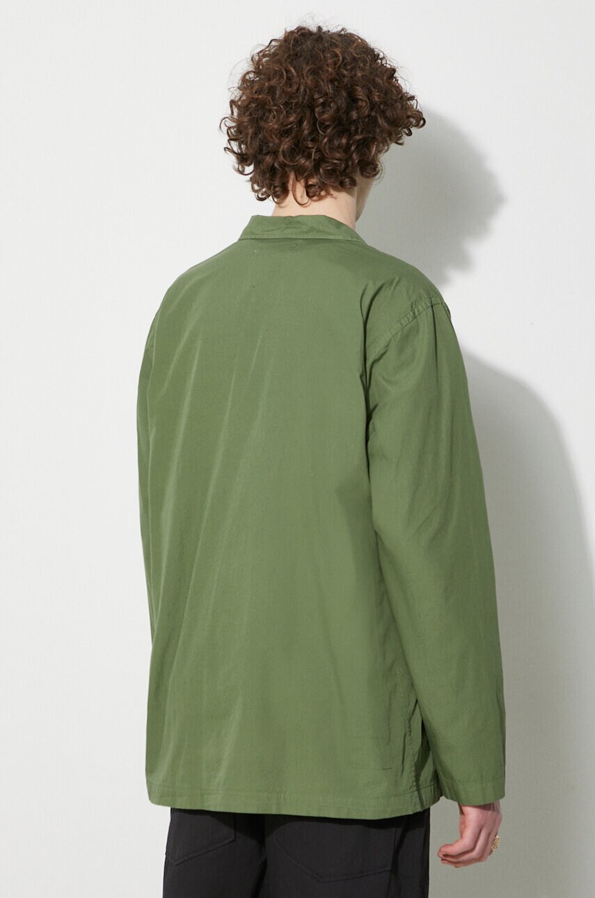 Бавовняна сорочка Universal Works Bakers Overshirt чоловіча колір зелений relaxed класичний комір 30680.BIRCH