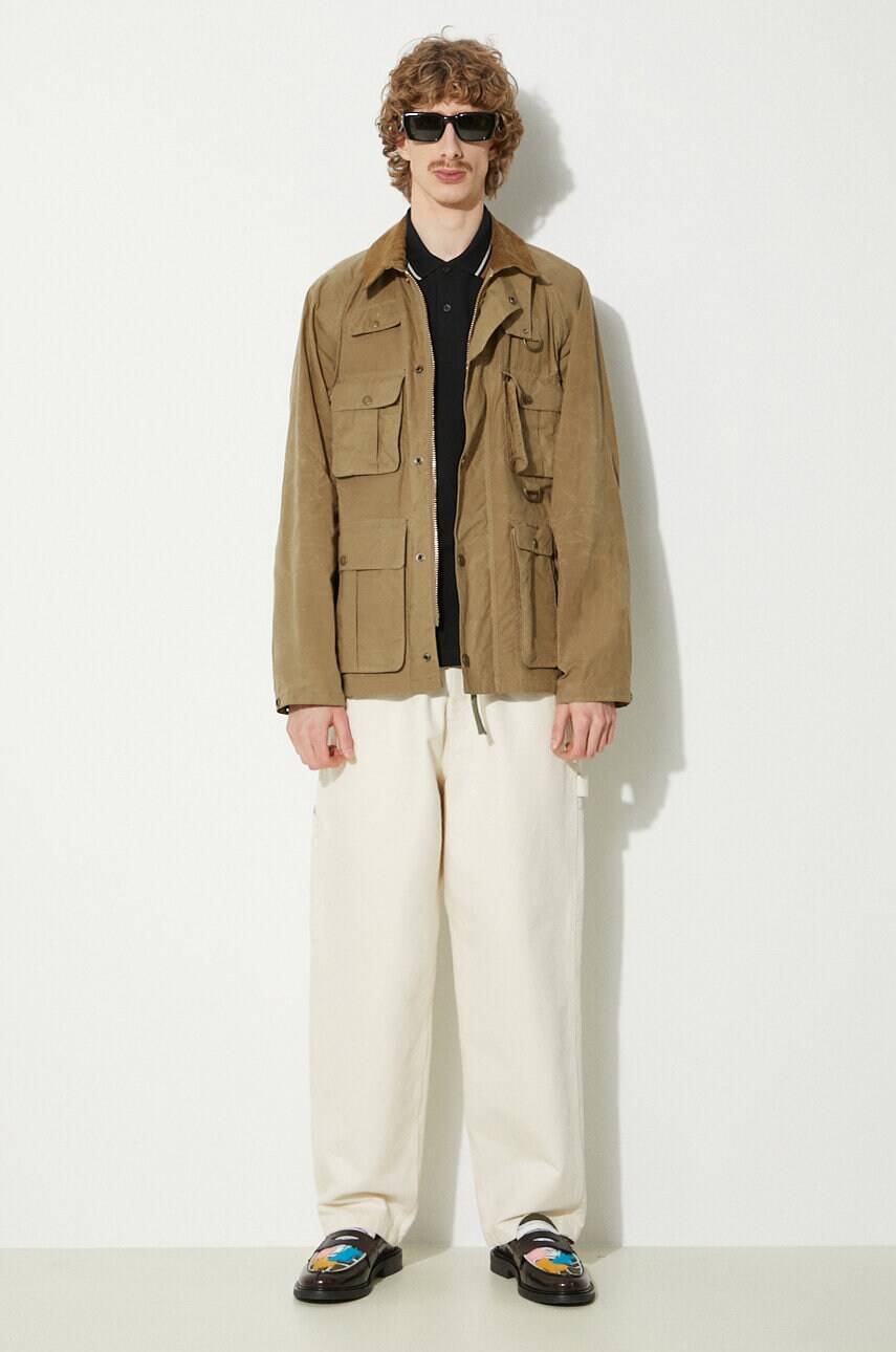 Бавовняна куртка Barbour Modified Transport Casual колір бежевий перехідна MCA0966