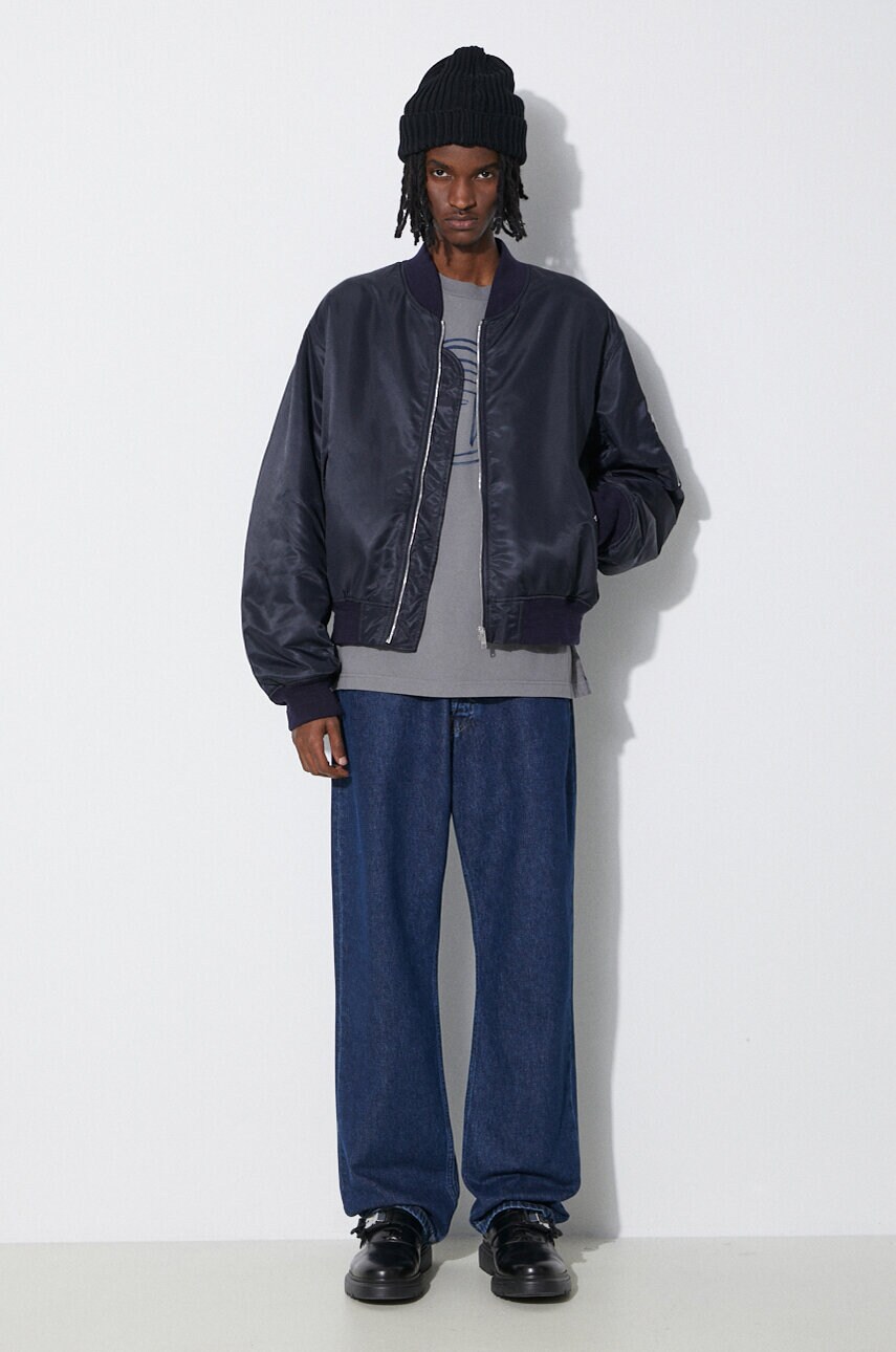 Куртка-бомбер AMBUSH Nylon Bomber чоловіча колір синій перехідна oversize BMEH012S24FAB