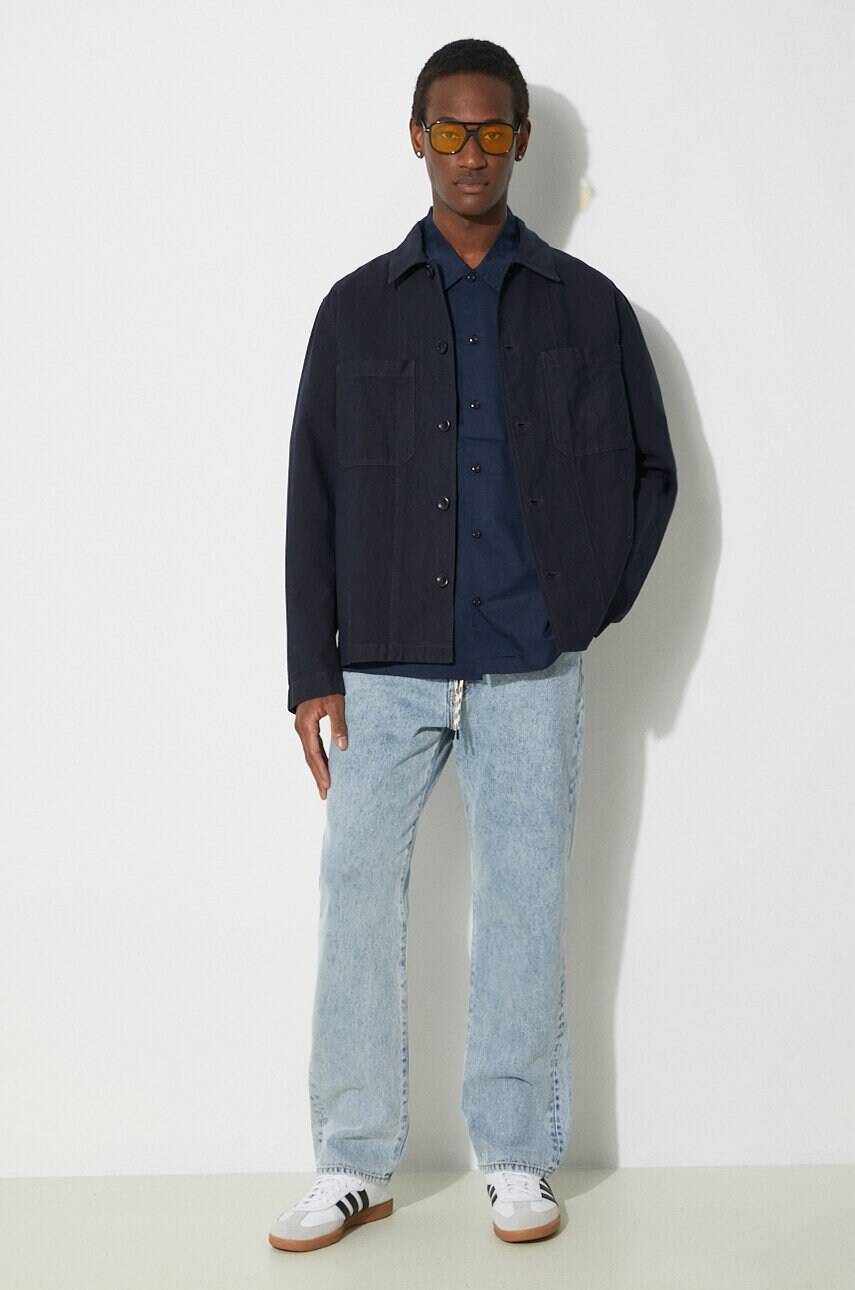 Куртка-сорочка Norse Projects Tyge Cotton Linen колір синій перехідна oversize N50.0244.7004