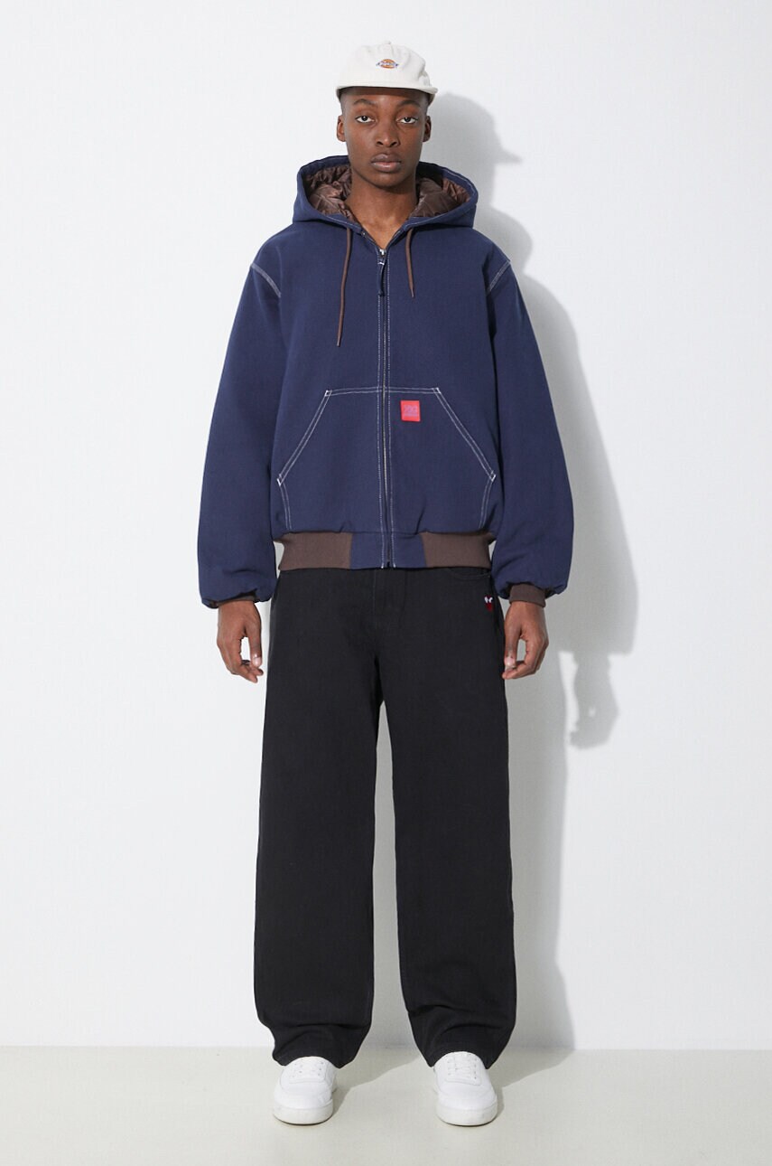 Бавовняна куртка ICECREAM Hooded Work колір синій зимова oversize IC24104