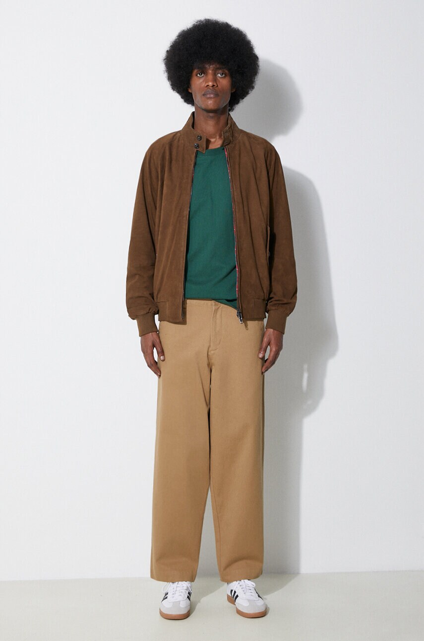 Замшева куртка Baracuta G9 Suede чоловіча колір зелений перехідна BRCPS0939
