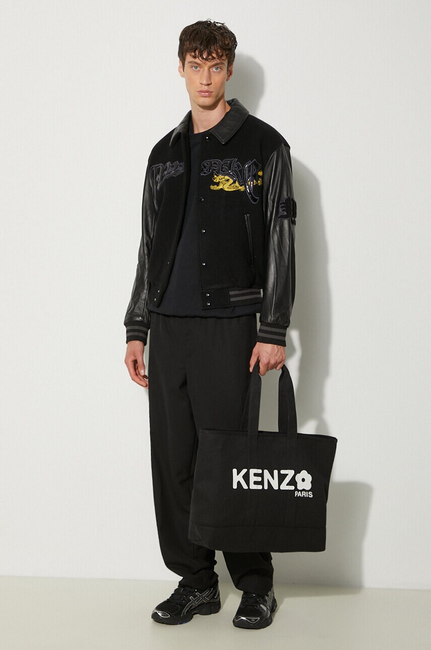Вовняна куртка Awake NY Varsity Jacket колір чорний перехідна oversize SP24-OT001