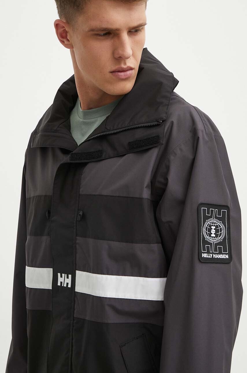 Куртка Helly Hansen колір чорний перехідна oversize