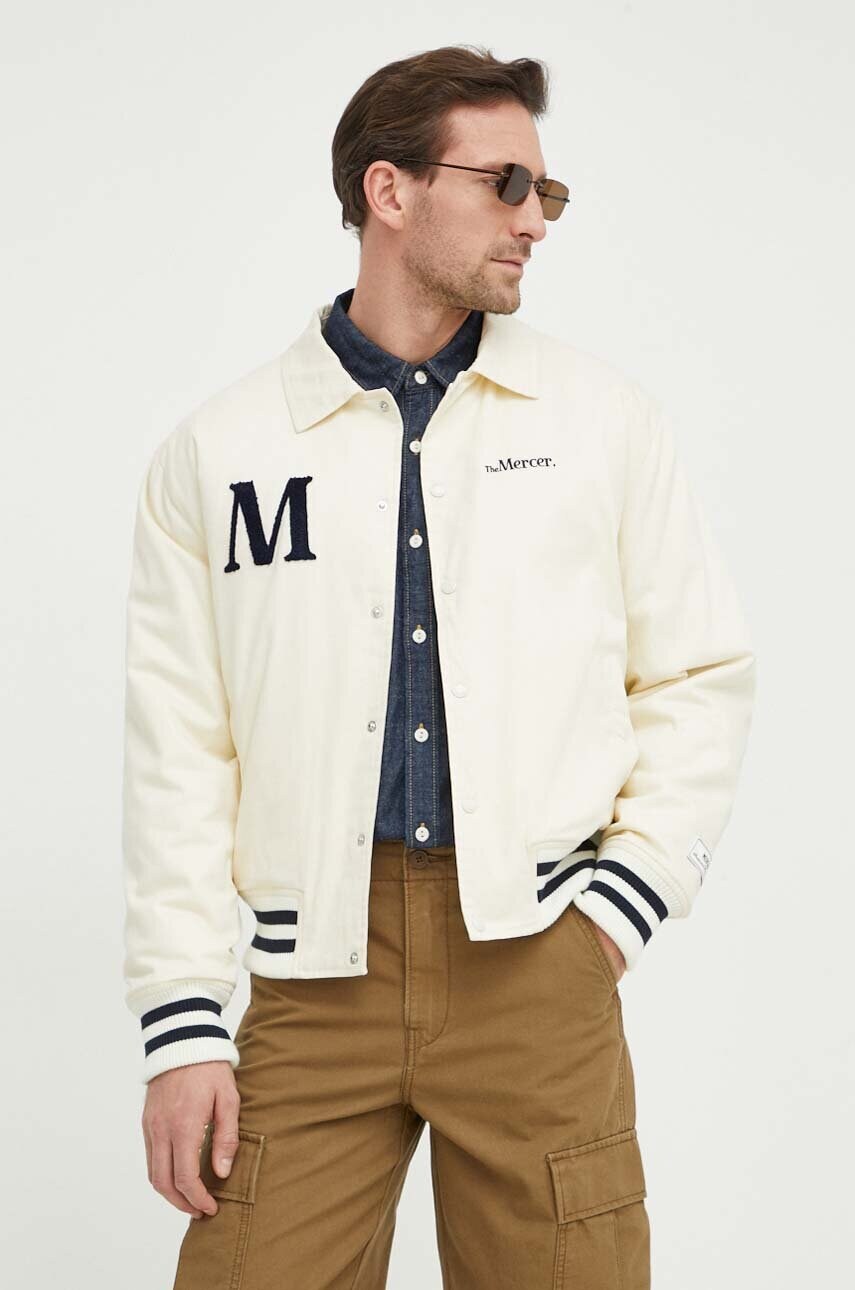 Бавовняна куртка The Mercer Brand колір бежевий перехідна
