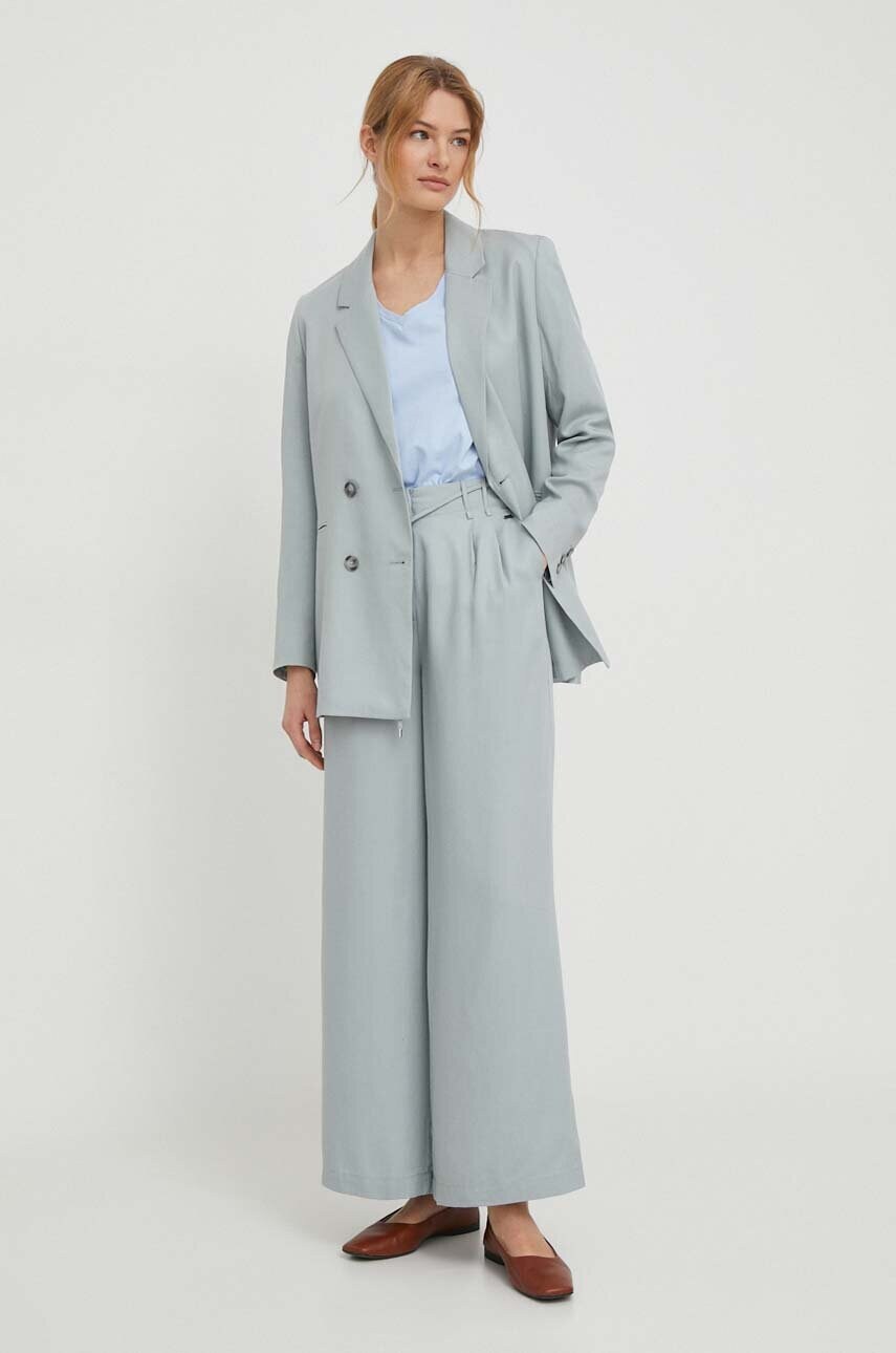 Піджак Pepe Jeans SHARON колір бірюзовий двобортний однотонний PL402305