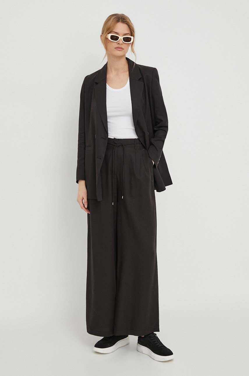 Піджак Pepe Jeans SHARON колір чорний двобортний однотонний PL402305