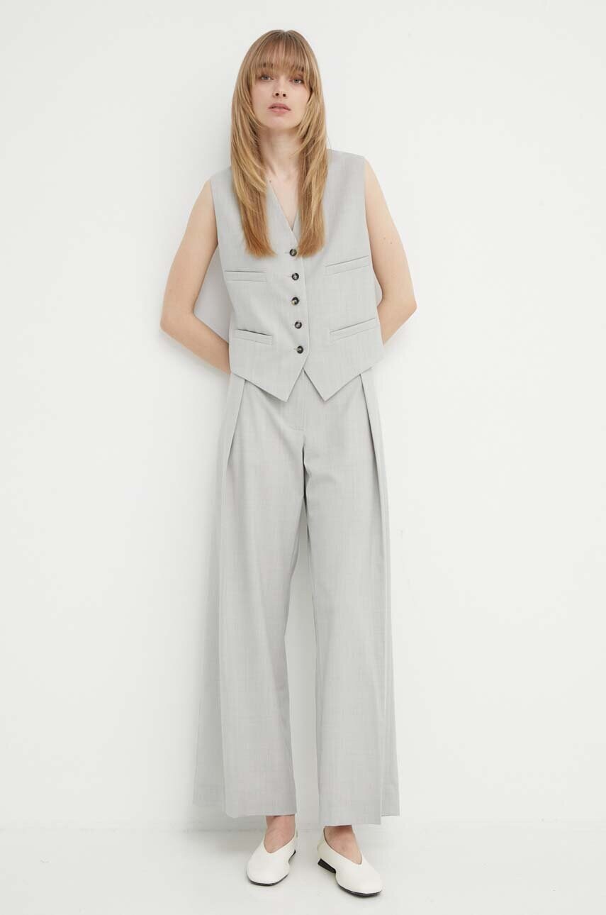 Жилетка з домішкою вовни Day Birger et Mikkelsen Rudy - Classic Wool Blend колір сірий однобортний DAY65243157