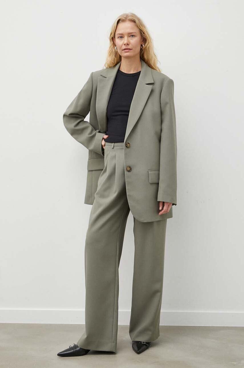 Піджак Won Hundred колір зелений oversize однотонна