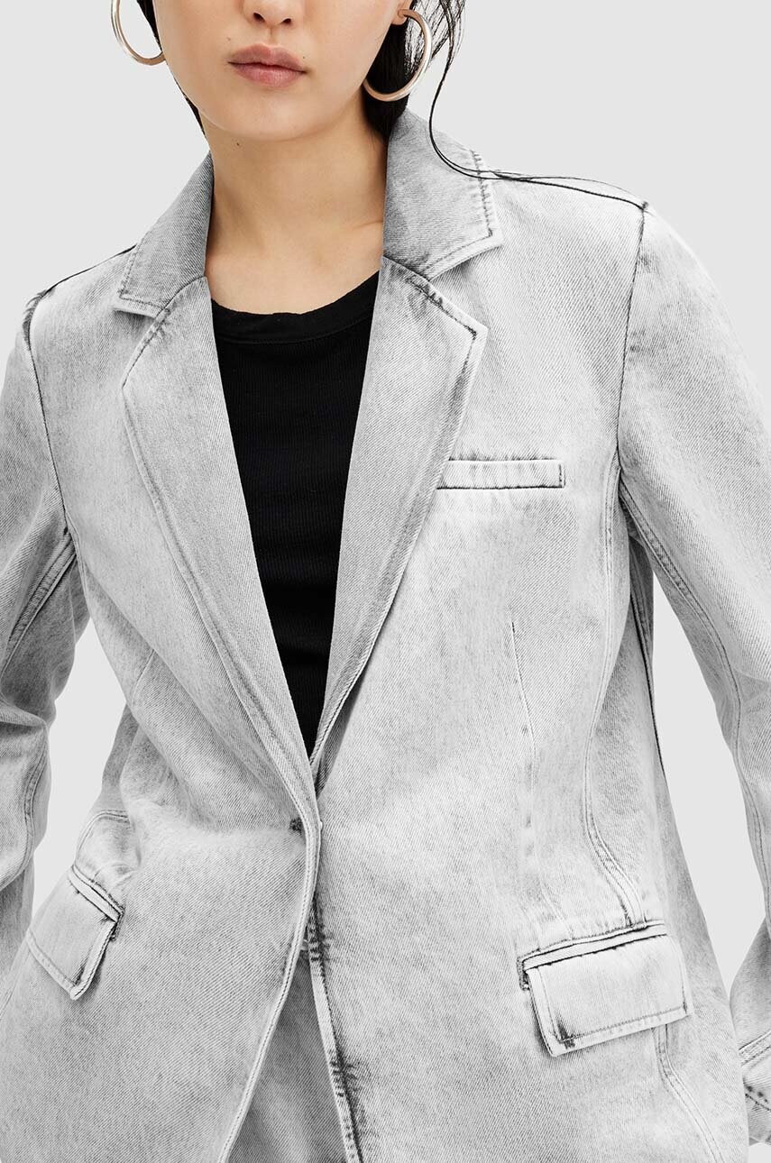 Піджак AllSaints EVER DENIM колір сірий oversize однотонний