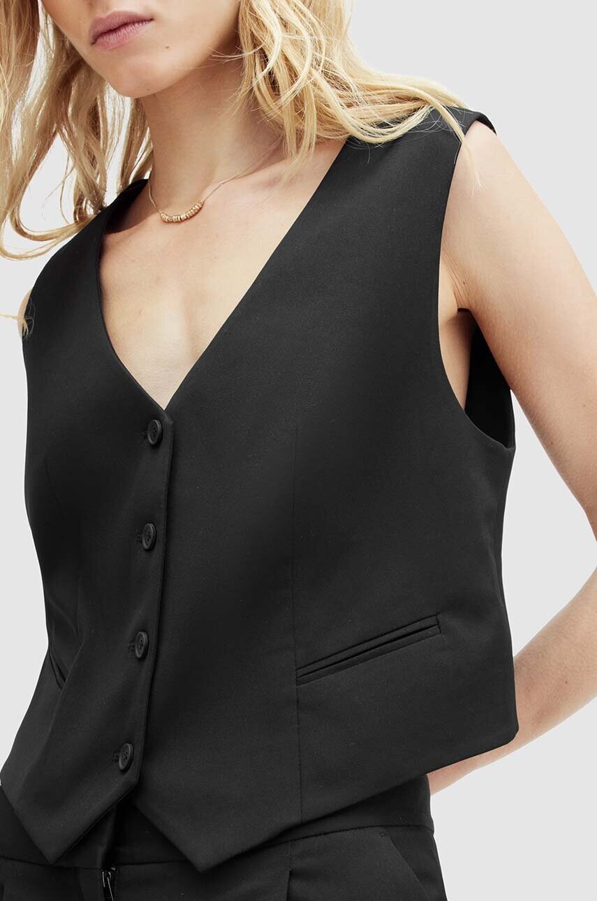 Безрукавка AllSaints NELLIE WAISTCOAT колір чорний однобортна WT512Z