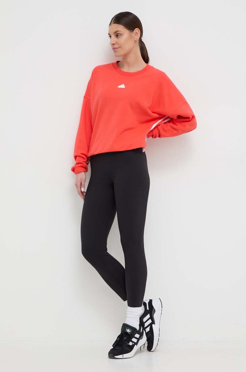 Легінси adidas жіночі колір чорний однотонні
