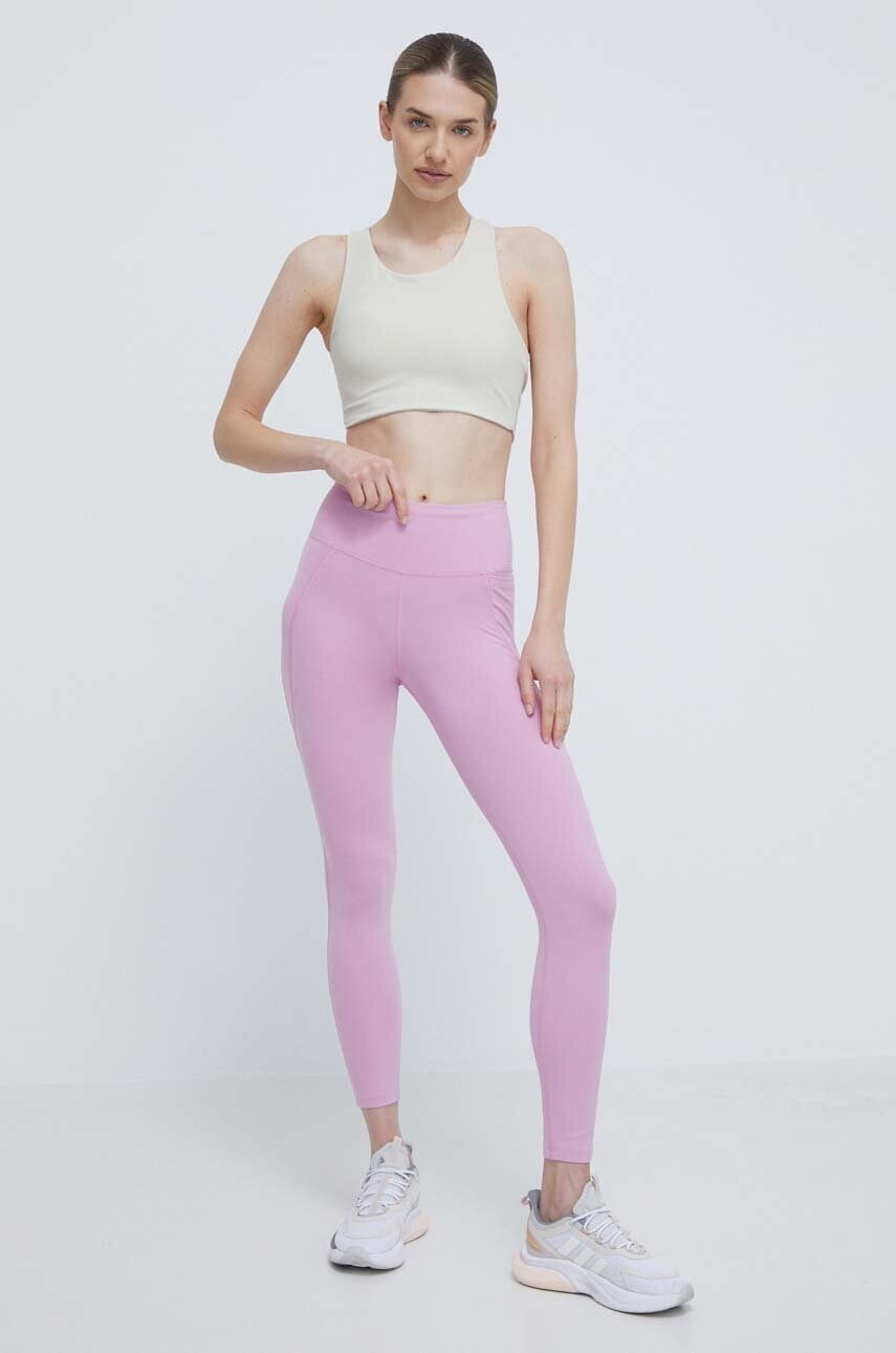 Легінси для тренувань Reebok LUX COLLECTION колір рожевий однотонні