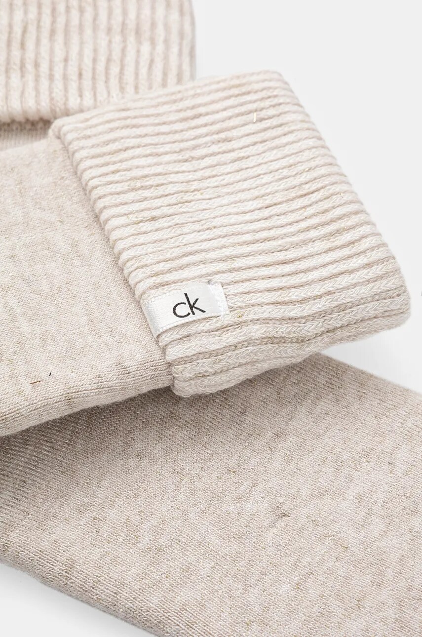 Шкарпетки Calvin Klein жіночі колір бежевий 701229449