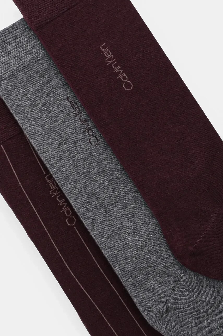 Шкарпетки Calvin Klein 3-pack чоловічі колір бордовий 701230087