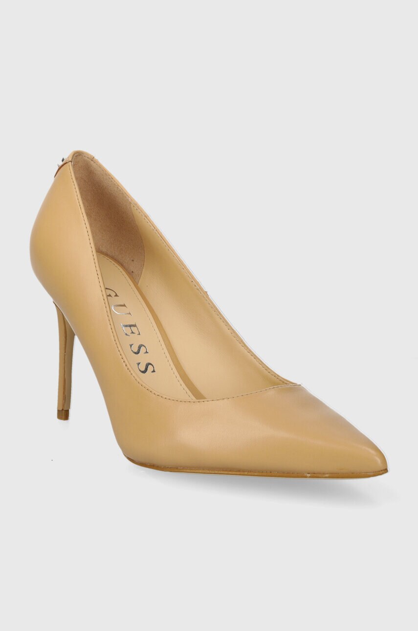 Шкіряні туфлі Guess RICA7 колір бежевий FLPRC7 LEA03