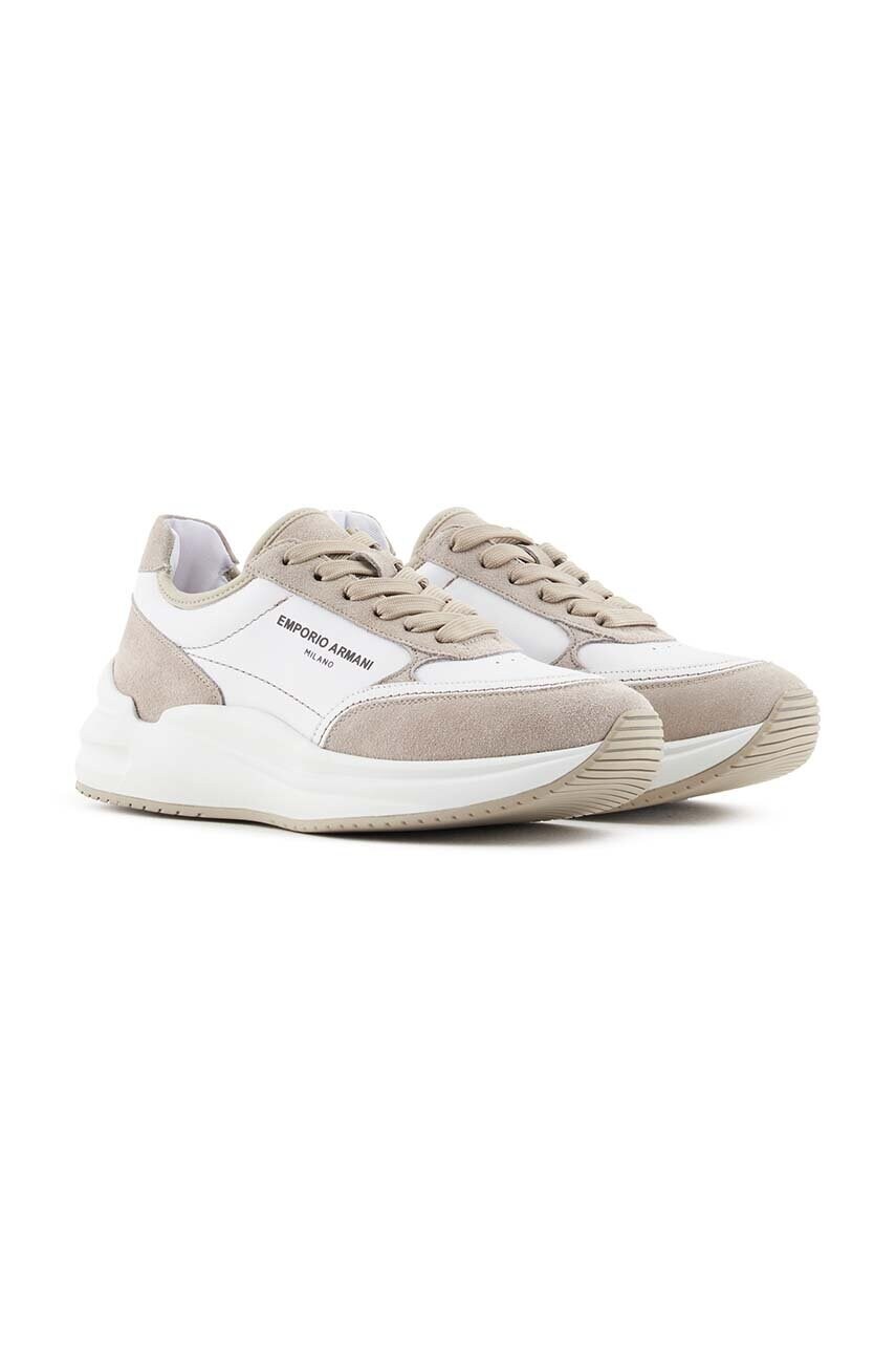 Шкіряні кросівки Emporio Armani колір білий X3X216 XR122 C680