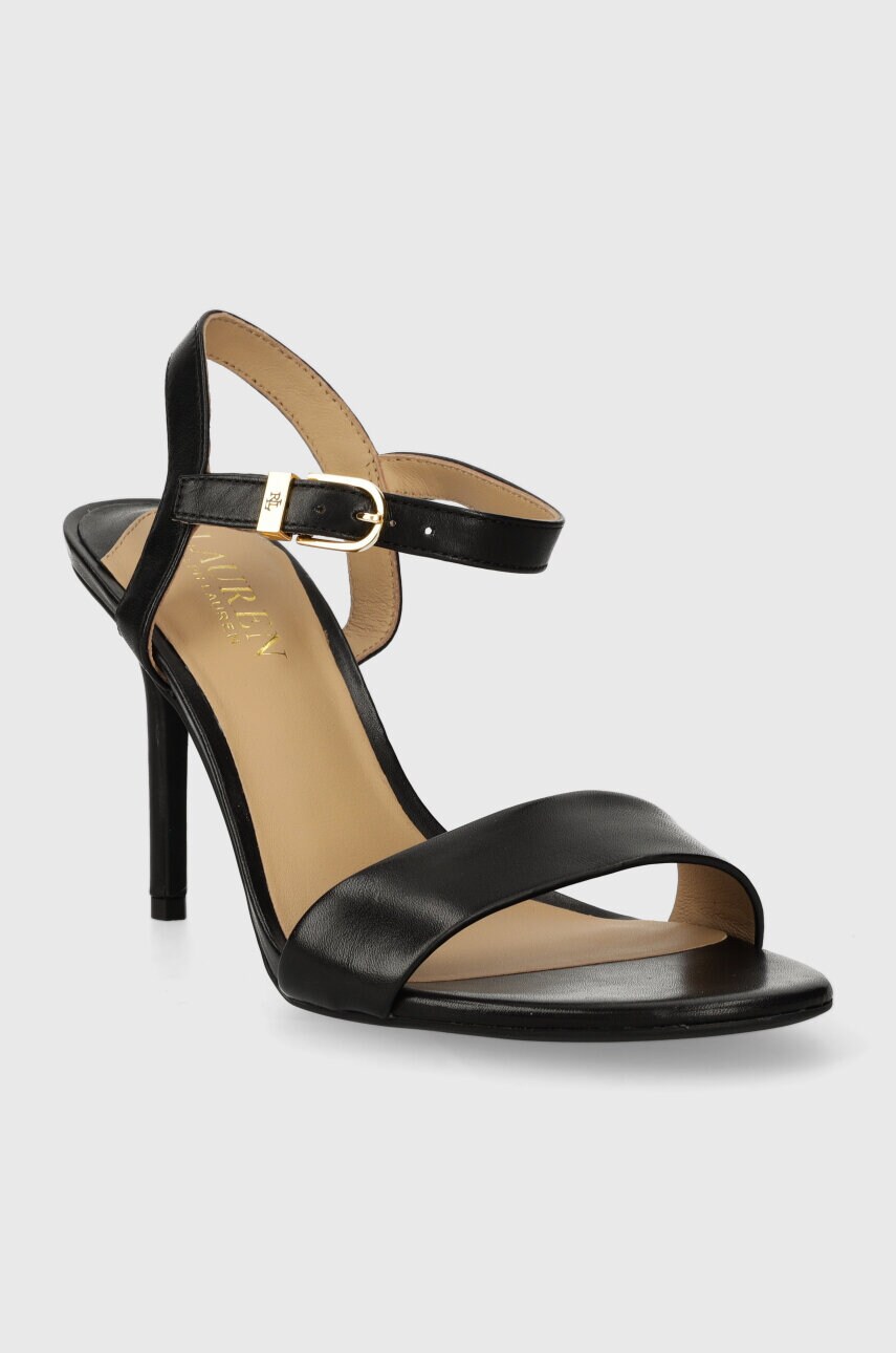 Шкіряні сандалі Lauren Ralph Lauren Gwen колір чорний 802940588001