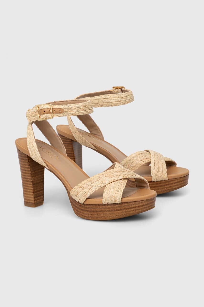 Сандалі Lauren Ralph Lauren Sasha колір бежевий 802925274001