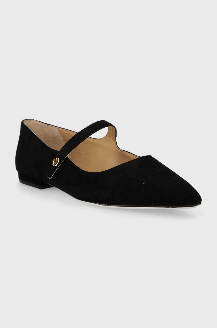 Замшеві балетки Lauren Ralph Lauren Londyn Mj колір чорний  802922171002