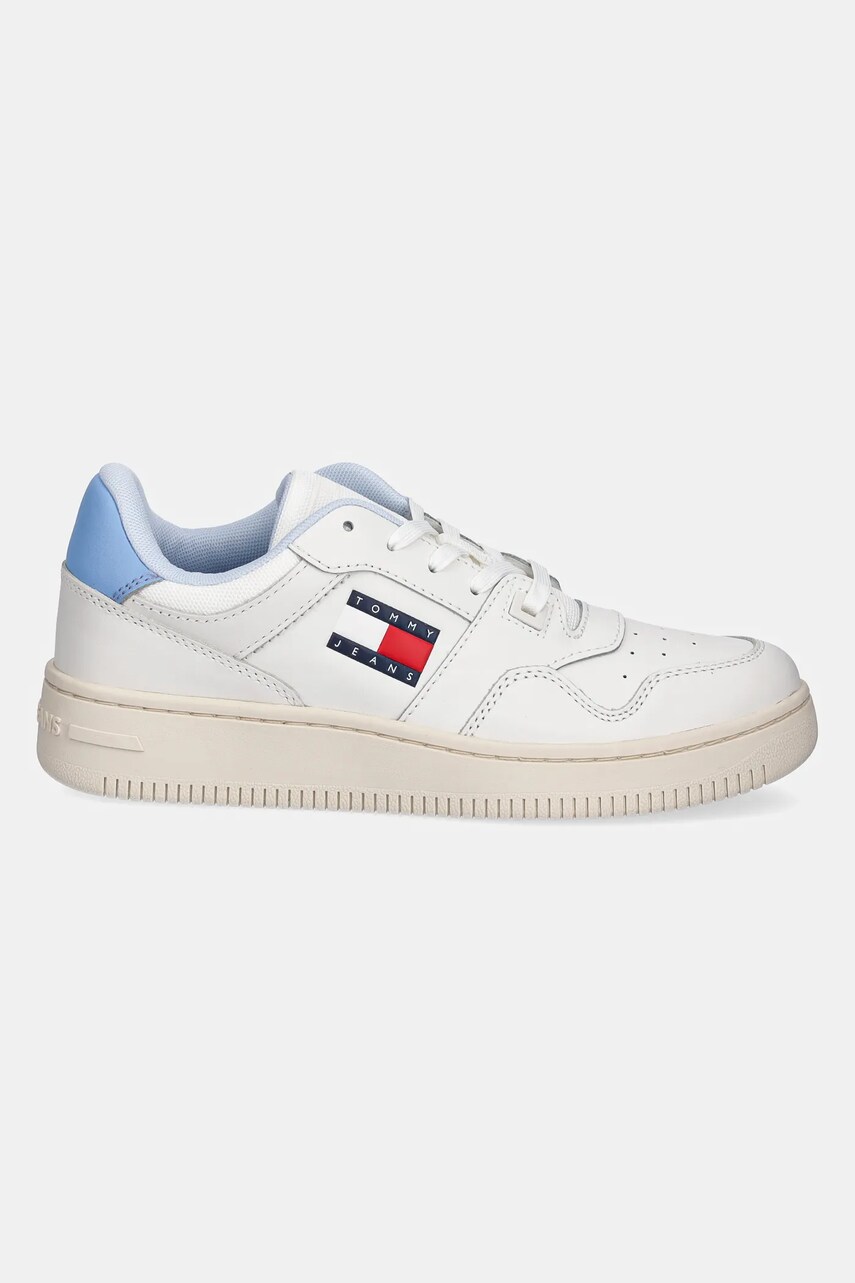 Шкіряні кросівки Tommy Jeans TJW RETRO BASKET ESS колір білий EN0EN02505