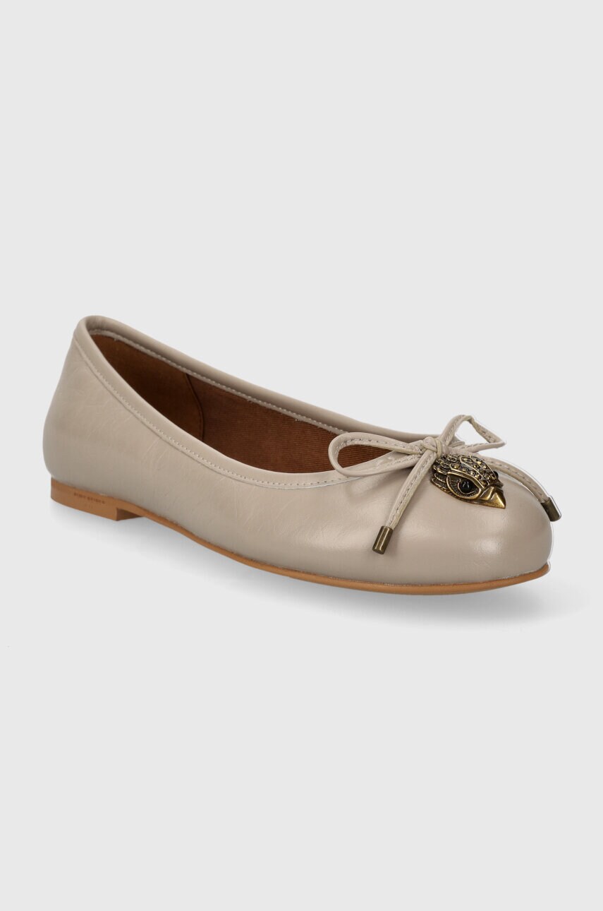 Шкіряні балетки Kurt Geiger London Eagle Ballerina колір бежевий  9790643309