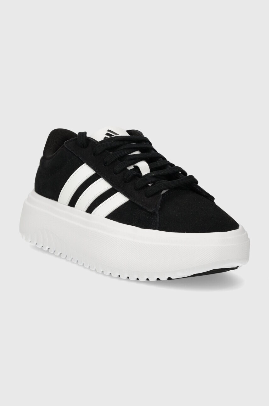 Шкіряні кросівки adidas GRAND COURT колір чорний IE1102