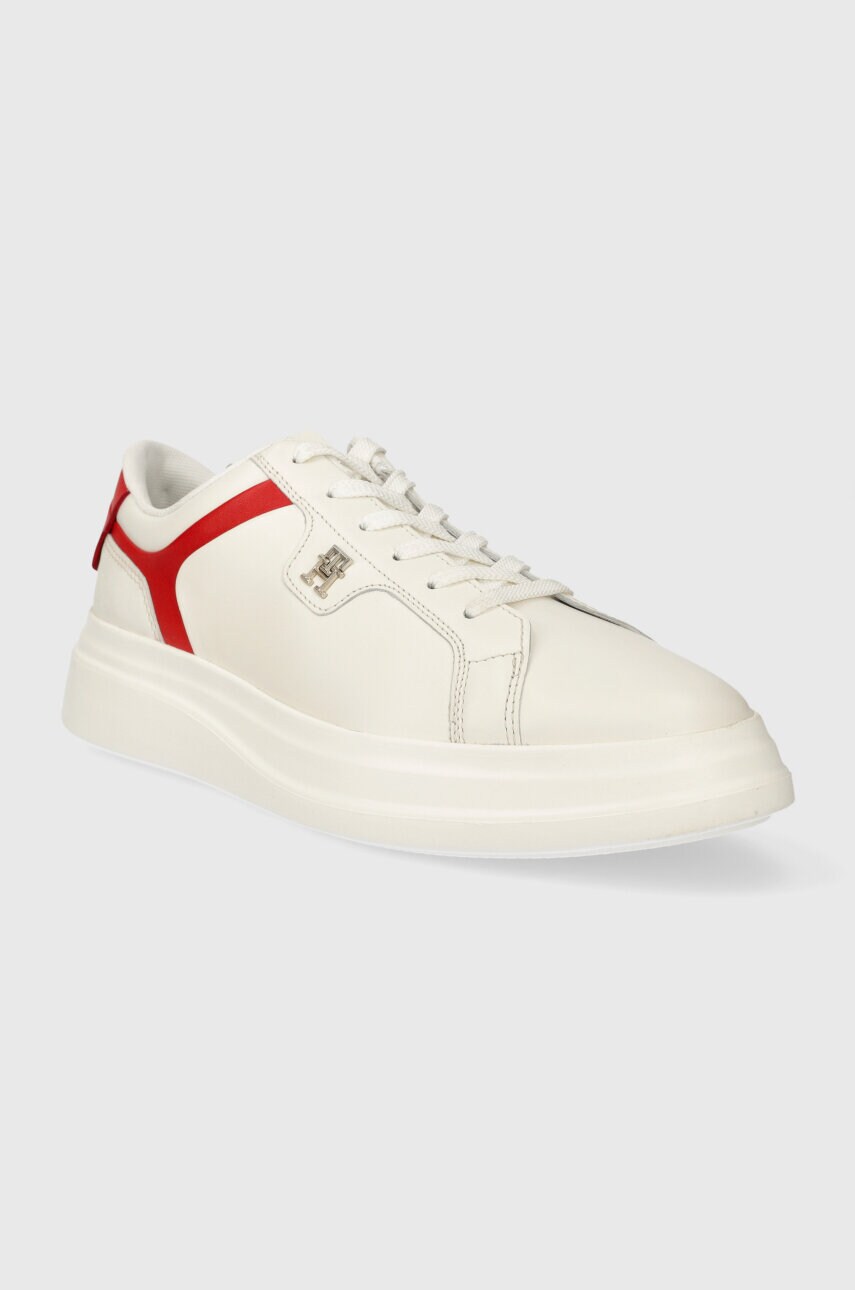 Шкіряні кросівки Tommy Hilfiger POINTY COURT SNEAKER колір бежевий FW0FW07460
