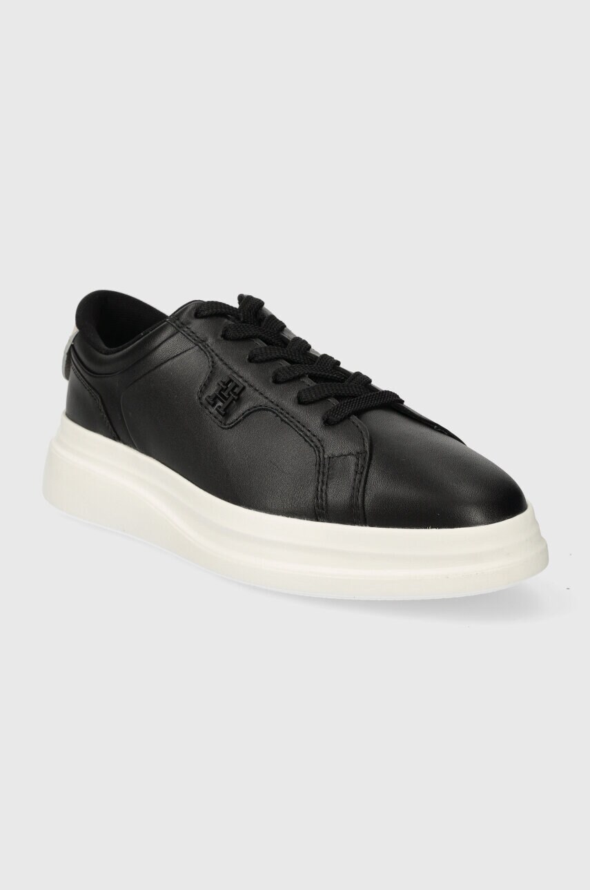 Шкіряні кросівки Tommy Hilfiger POINTY COURT SNEAKER колір чорний FW0FW07460