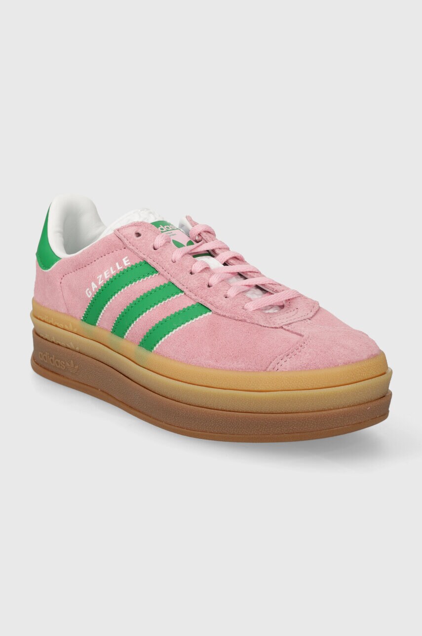 Замшеві кросівки adidas Originals Gazelle Bold колір рожевий IE0420