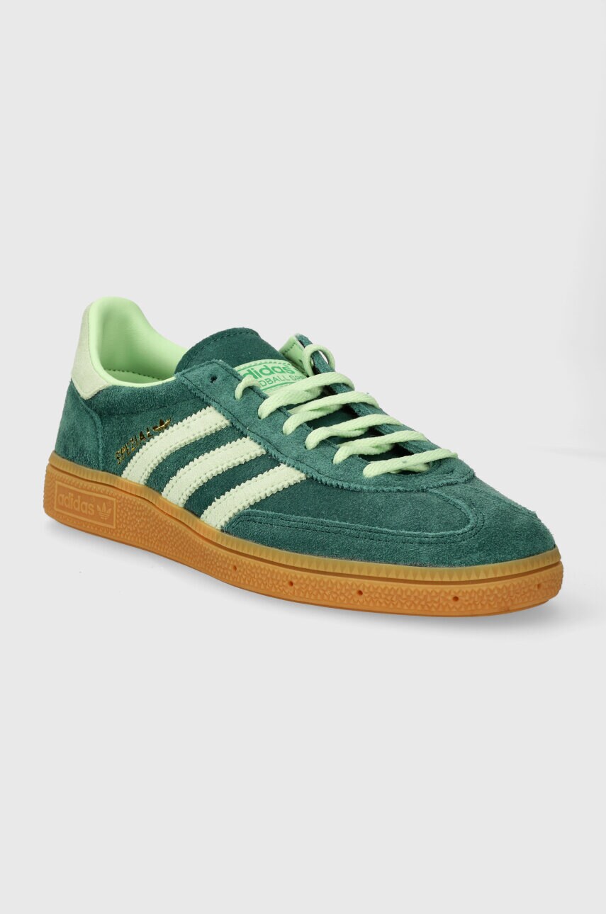 Замшеві кросівки adidas Originals Handball Spezial колір зелений IE5896