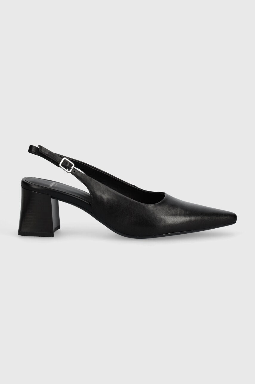 Шкіряні туфлі Vagabond Shoemakers ALTEA колір чорний каблук блок відкрита п'ята