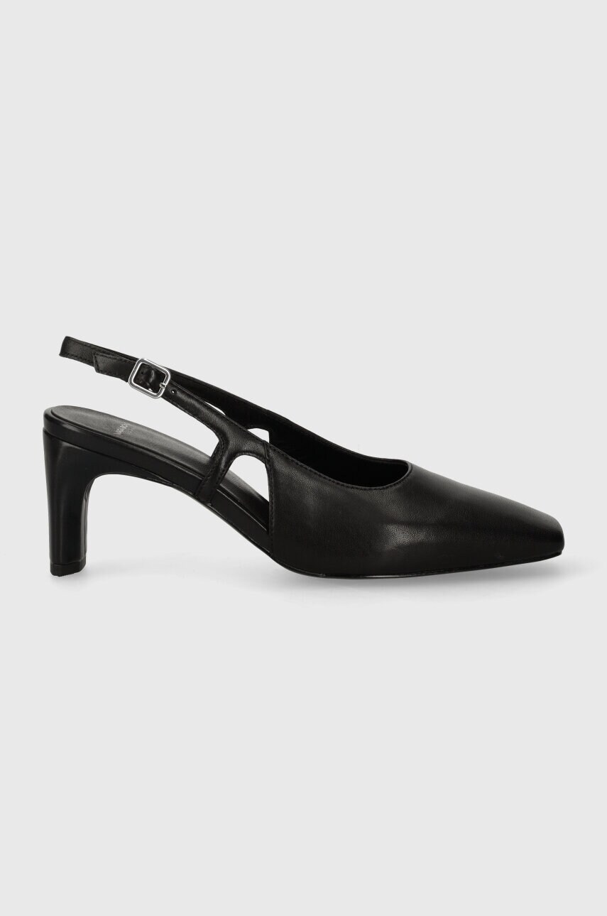 Шкіряні туфлі Vagabond Shoemakers VENDELA колір чорний каблук блок відкрита п'ята 5723-101-20