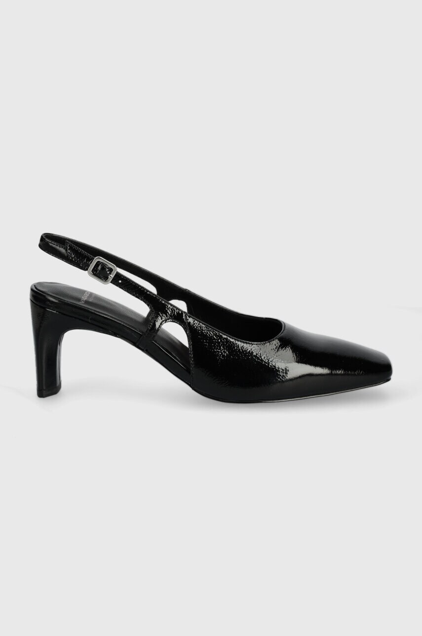 Шкіряні туфлі Vagabond Shoemakers VENDELA колір чорний каблук блок відкрита п'ята 5723-160-20
