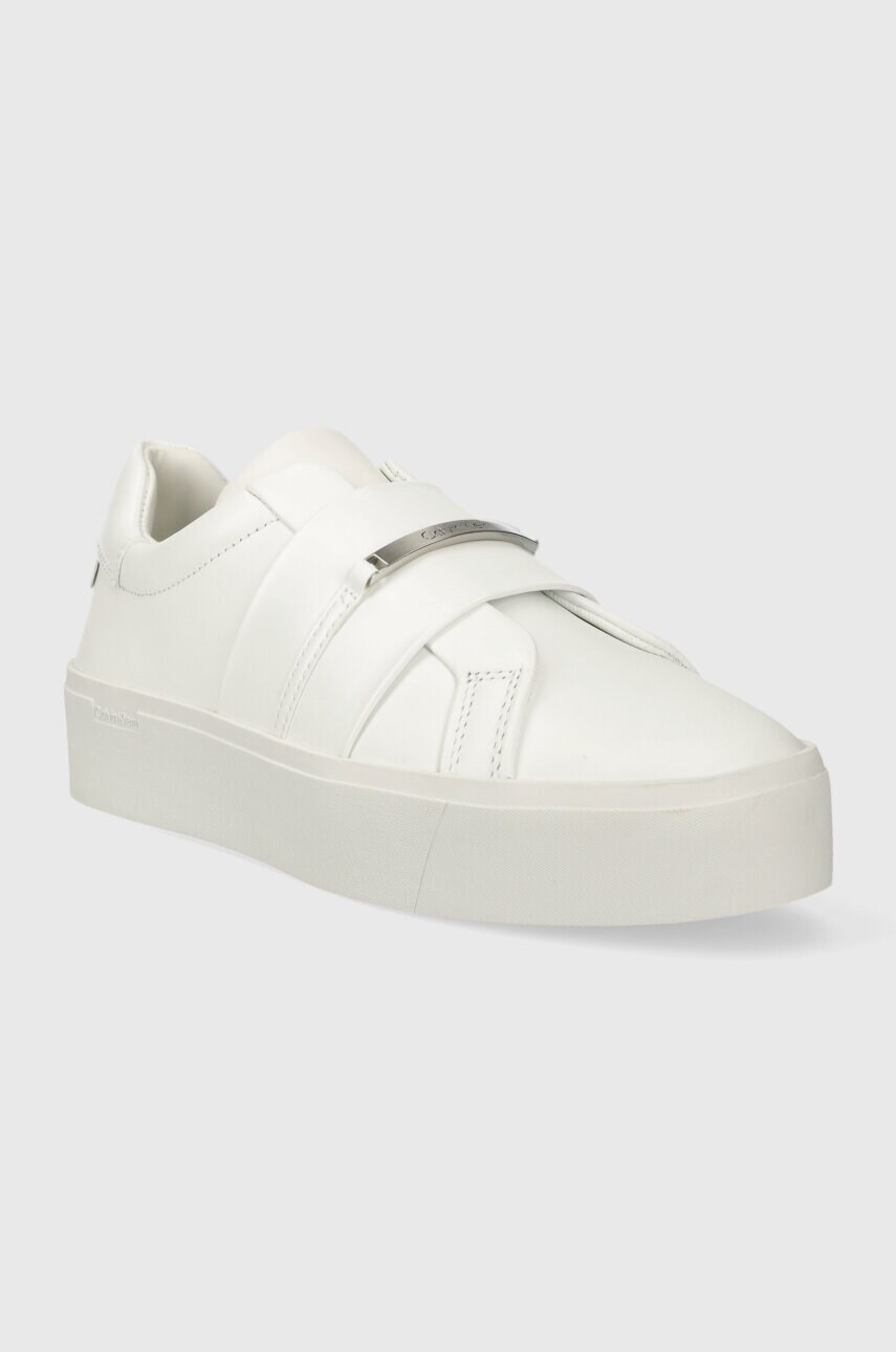 Купити Кросівки Calvin Klein FLATFORM CUPSOLE SLIP ON W/HW колір білий HW0HW01862 – головне зображення