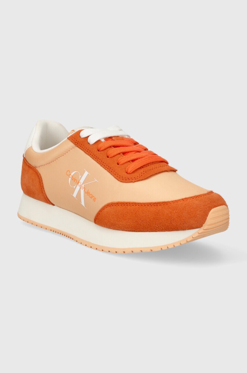 Кросівки Calvin Klein Jeans RETRO RUNNER LOW LACE NY ML колір помаранчевий YW0YW01326