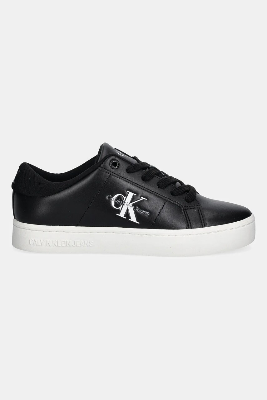 Шкіряні кросівки Calvin Klein Jeans CLASSIC CUPSOLE LOWLACEUP LTH WN колір білий YW0YW01444