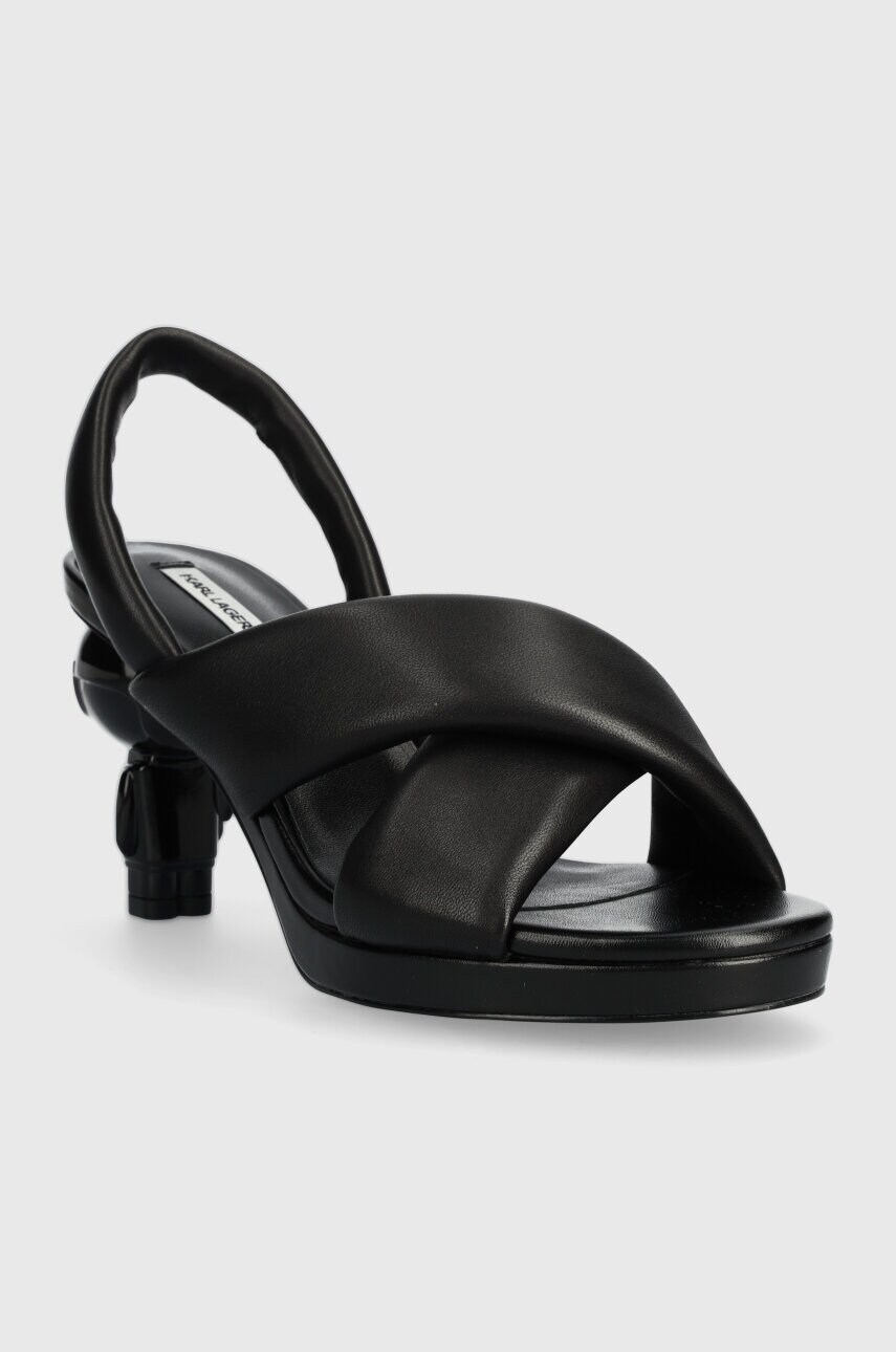 Шкіряні сандалі Karl Lagerfeld IKON HEEL колір чорний KL39024